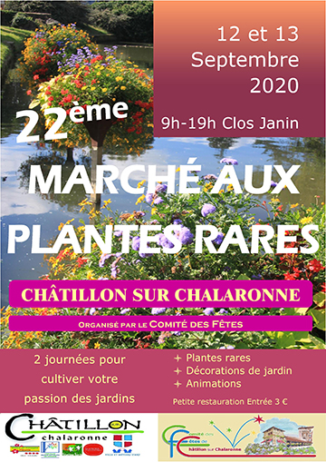 12 et 13 septembre: 22 ème Marché aux plantes rares à Chatillon sur Chalaronne