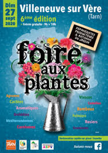 27 septembre: Foire aux plantes Villeneuve sur Vère dans le Tarn