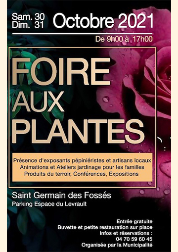 30 et 31 octobre : Foire aux plantes de
            Saint Germain des fossés 03
